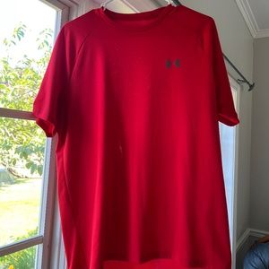 Mens Red Under Armour Short Sleeve
